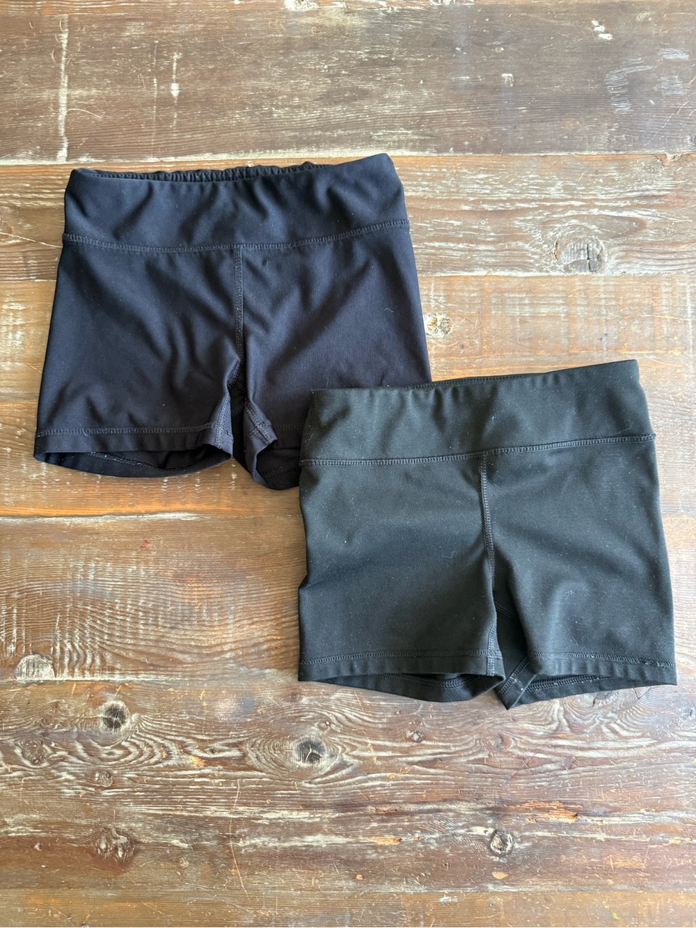 Kids Black Athletic Bike Shorts - Pack of 2